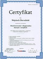 Certyfikat Monitorowanie i diagnostyka maszyn i urządzeń