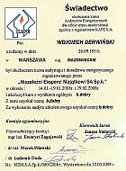 Certyfikat Monitorowanie i diagnostyka maszyn i urządzeń