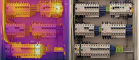 Termogram rozdzielni elektrycznej z wykorzystaniem funkcji Blending Termogram rozdzielni elektrycznej z wykorzystaniem funkcji Blending